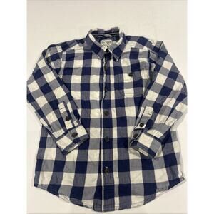 Place EST. 1989 Kids Blue/white Flannel Shirt Size S 5/6